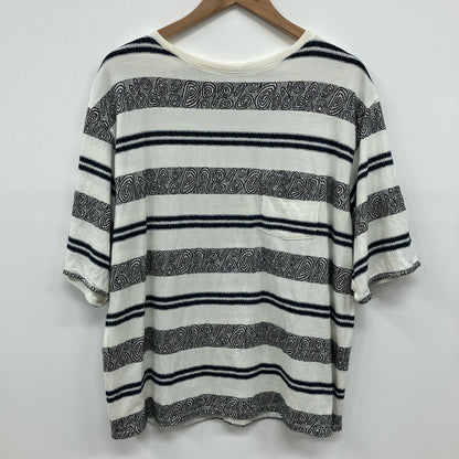 CRABBIE ジャガードボーダー柄Tシャツ　The DUFFER N NEPHEWS 半袖Ｔシャツ DN1202C2 サイズ：M【イオン広店】