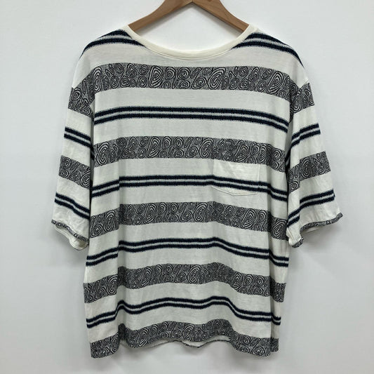 CRABBIE ジャガードボーダー柄Tシャツ　The DUFFER N NEPHEWS 半袖Ｔシャツ DN1202C2 サイズ：M【イオン広店】