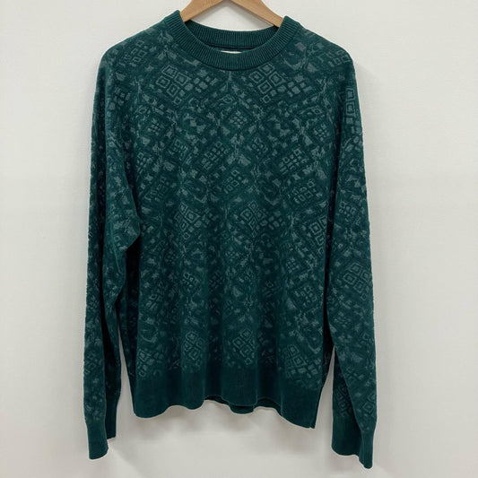 Jacquard Crewneck Knit ニット M221-0502 グリーン【イオン広店】