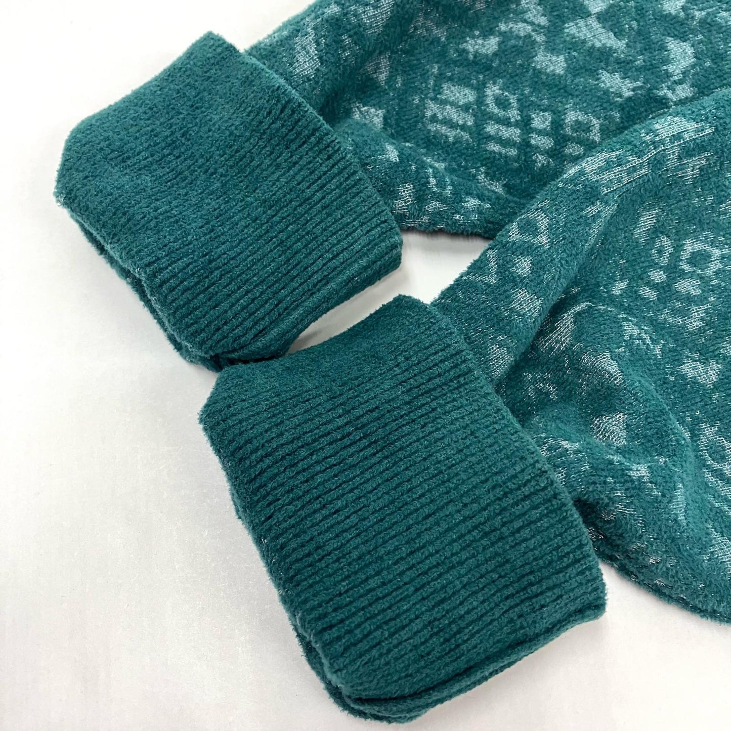 Jacquard Crewneck Knit ニット M221-0502 グリーン【イオン広店】