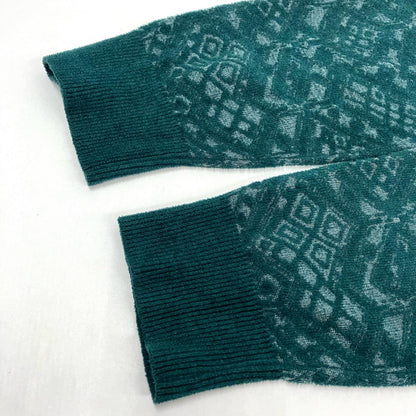 Jacquard Crewneck Knit ニット M221-0502 グリーン【イオン広店】