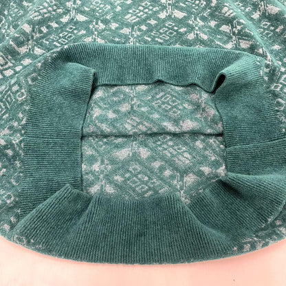 Jacquard Crewneck Knit ニット M221-0502 グリーン【イオン広店】