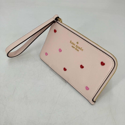 kate spade NEW YORK | ケイトスペードニューヨーク ハートピアス スモールL-ジップリスレット ポーチ ピンク【イオン広店】