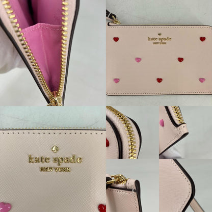 kate spade NEW YORK | ケイトスペードニューヨーク ハートピアス スモールL-ジップリスレット ポーチ ピンク【イオン広店】