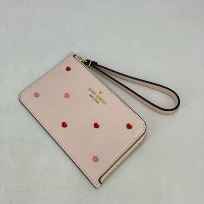 kate spade NEW YORK | ケイトスペードニューヨーク ハートピアス スモールL-ジップリスレット ポーチ ピンク【イオン広店】