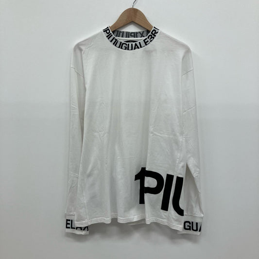 1 PIU 1 UGUALE 3(志風音) | ウノピュウノウグァーレトレシフォン ワイドネックロゴロンTee 長袖Ｔシャツ ホワイト サイズ：XL【イオン広店】
