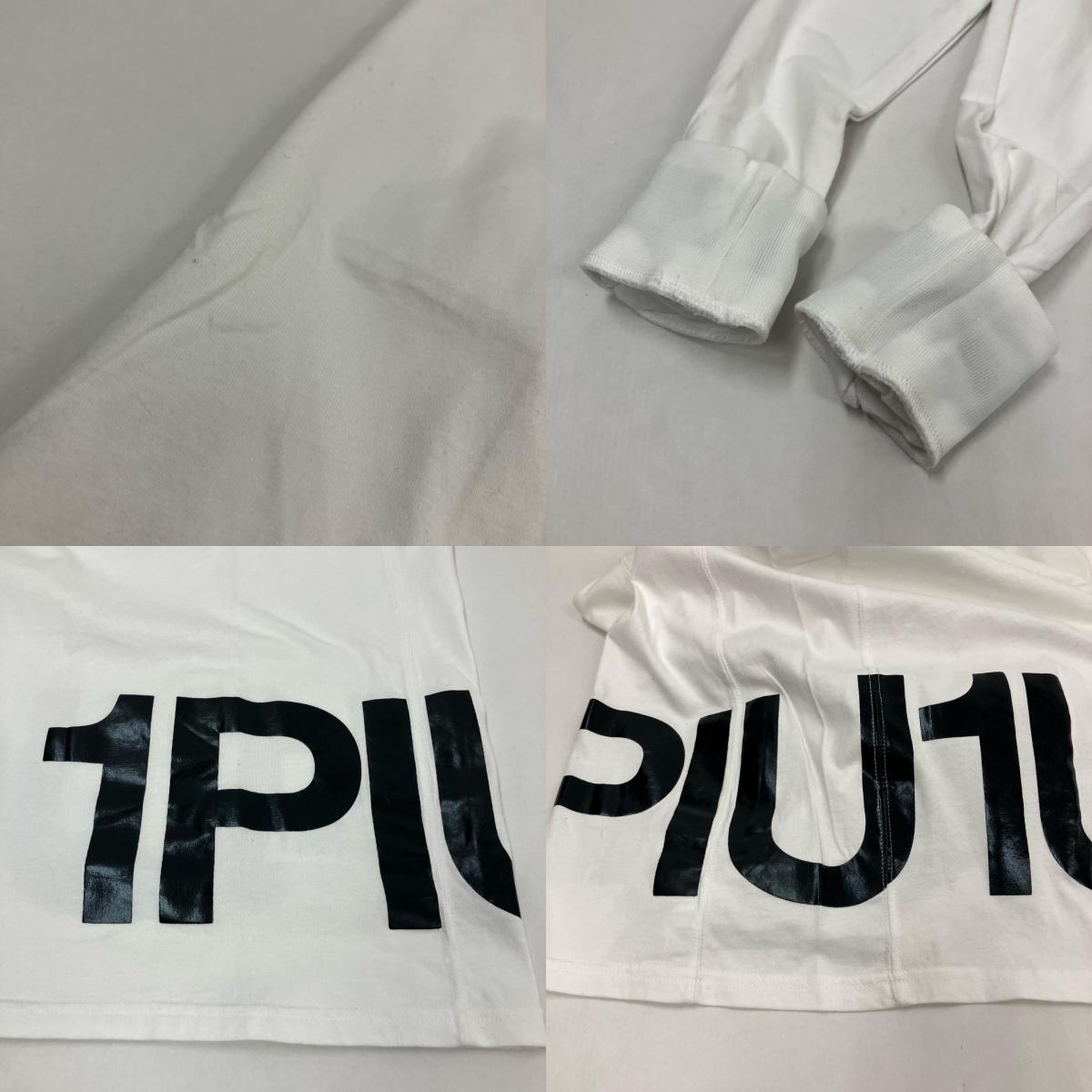 1 PIU 1 UGUALE 3(志風音) | ウノピュウノウグァーレトレシフォン ワイドネックロゴロンTee 長袖Ｔシャツ ホワイト サイズ：XL【イオン広店】