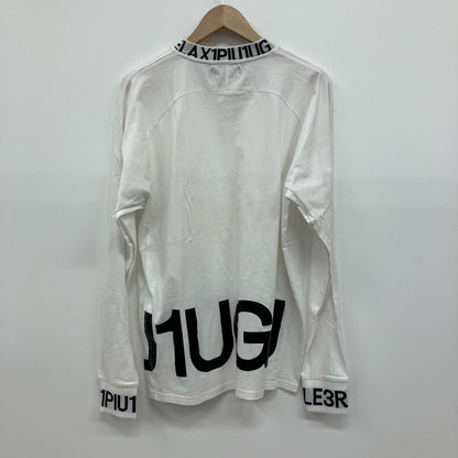 1 PIU 1 UGUALE 3(志風音) | ウノピュウノウグァーレトレシフォン ワイドネックロゴロンTee 長袖Ｔシャツ ホワイト サイズ：XL【イオン広店】