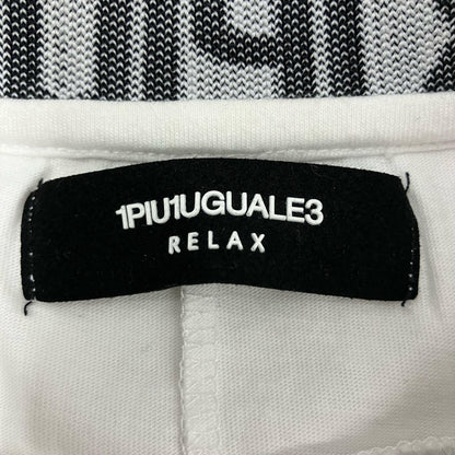 1 PIU 1 UGUALE 3(志風音) | ウノピュウノウグァーレトレシフォン ワイドネックロゴロンTee 長袖Ｔシャツ ホワイト サイズ：XL【イオン広店】