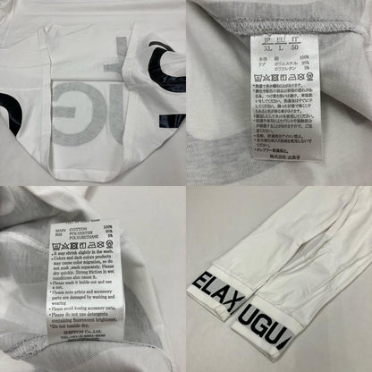 1 PIU 1 UGUALE 3(志風音) | ウノピュウノウグァーレトレシフォン ワイドネックロゴロンTee 長袖Ｔシャツ ホワイト サイズ：XL【イオン広店】
