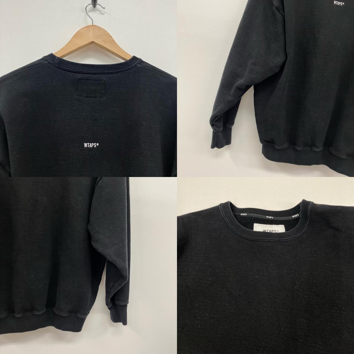 W)TAPS | ダブルタップス SIGN 02/SWEATER/COTTON スウェット 242ATDT-CSM22 ブラック サイズ：2【イオン広店】