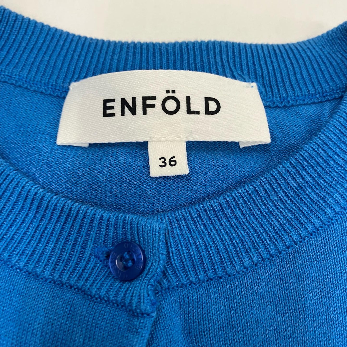 ENFOLD | エンフォルド カーディガン 300AS670-2190 ブルー サイズ：36【イオン広店】