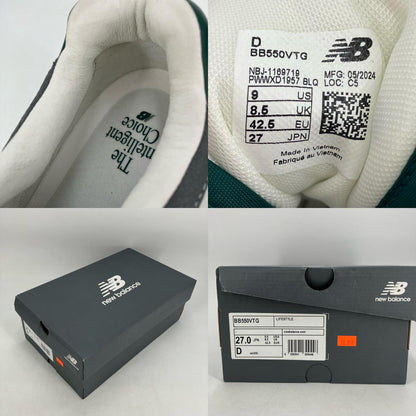 NEW BALANCE | ニューバランス スニーカー BB550VTG グリーン 27cm【イオン広店】