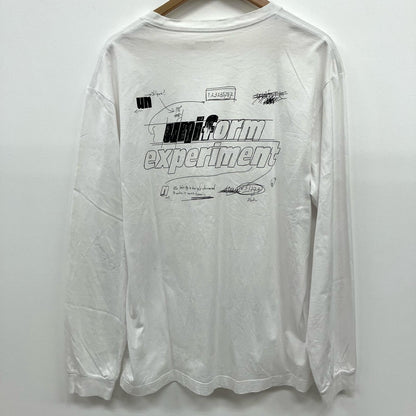 uniform experiment | ユニフォームエクスペリメント IN-PROCESS PRINT L/S TEE 長袖Ｔシャツ UE-252022 ホワイト サイズ：2【イオン広店】