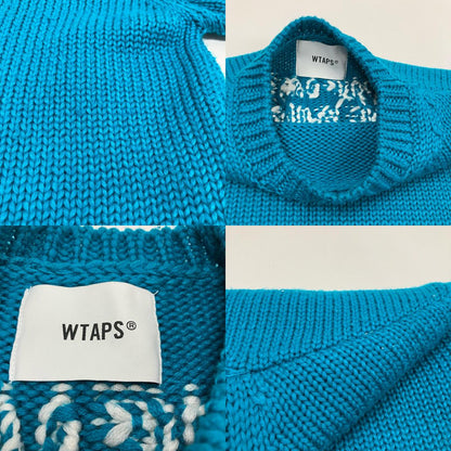 W)TAPS | ダブルタップス INGREDIENT / SWEATER / POLY ニット 242MADT-KNM05 ブルー サイズ：2【イオン広店】