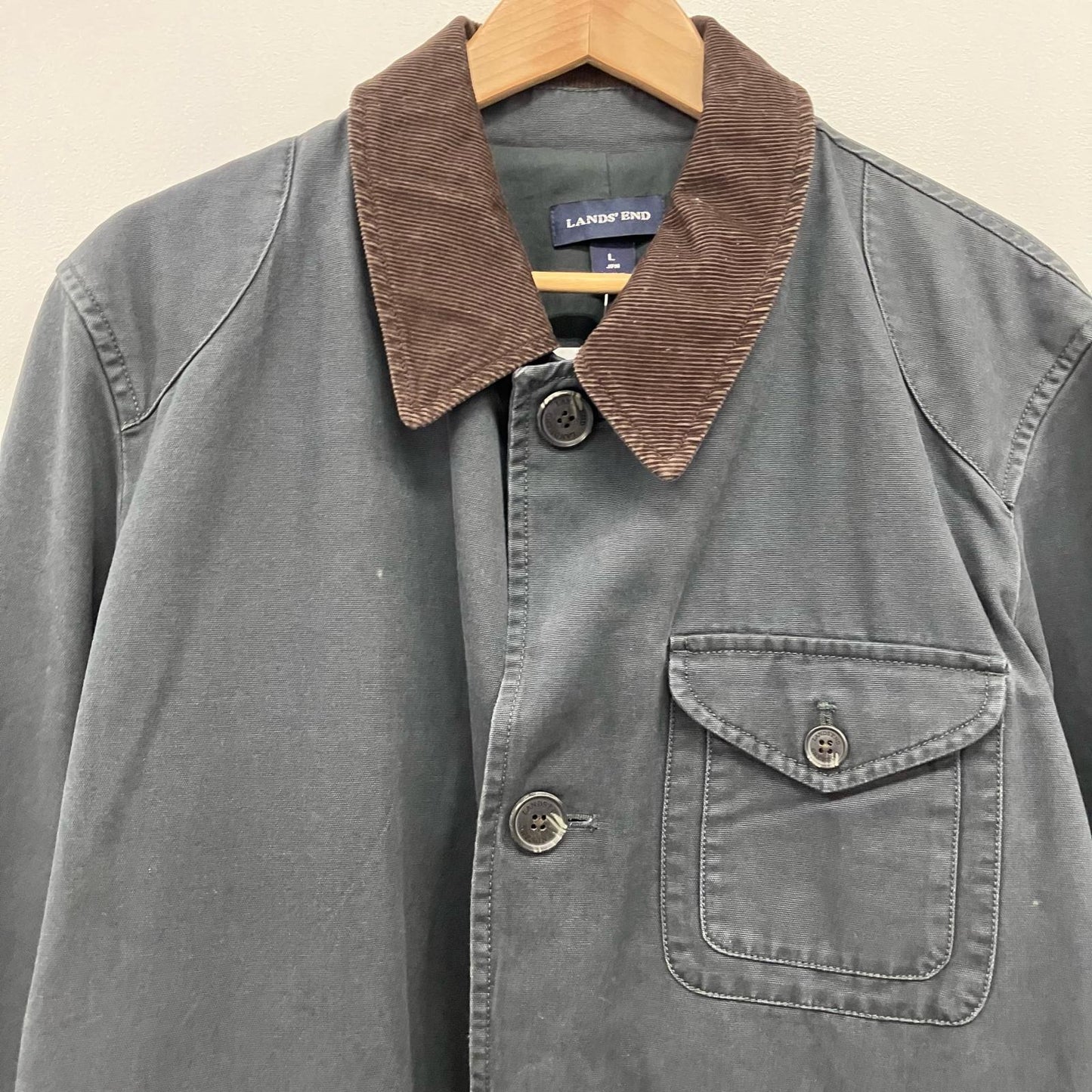 LAND'S END | ランズエンド ダックコート ステンカラーコート チャコールグレー サイズ：L【イオン広店】