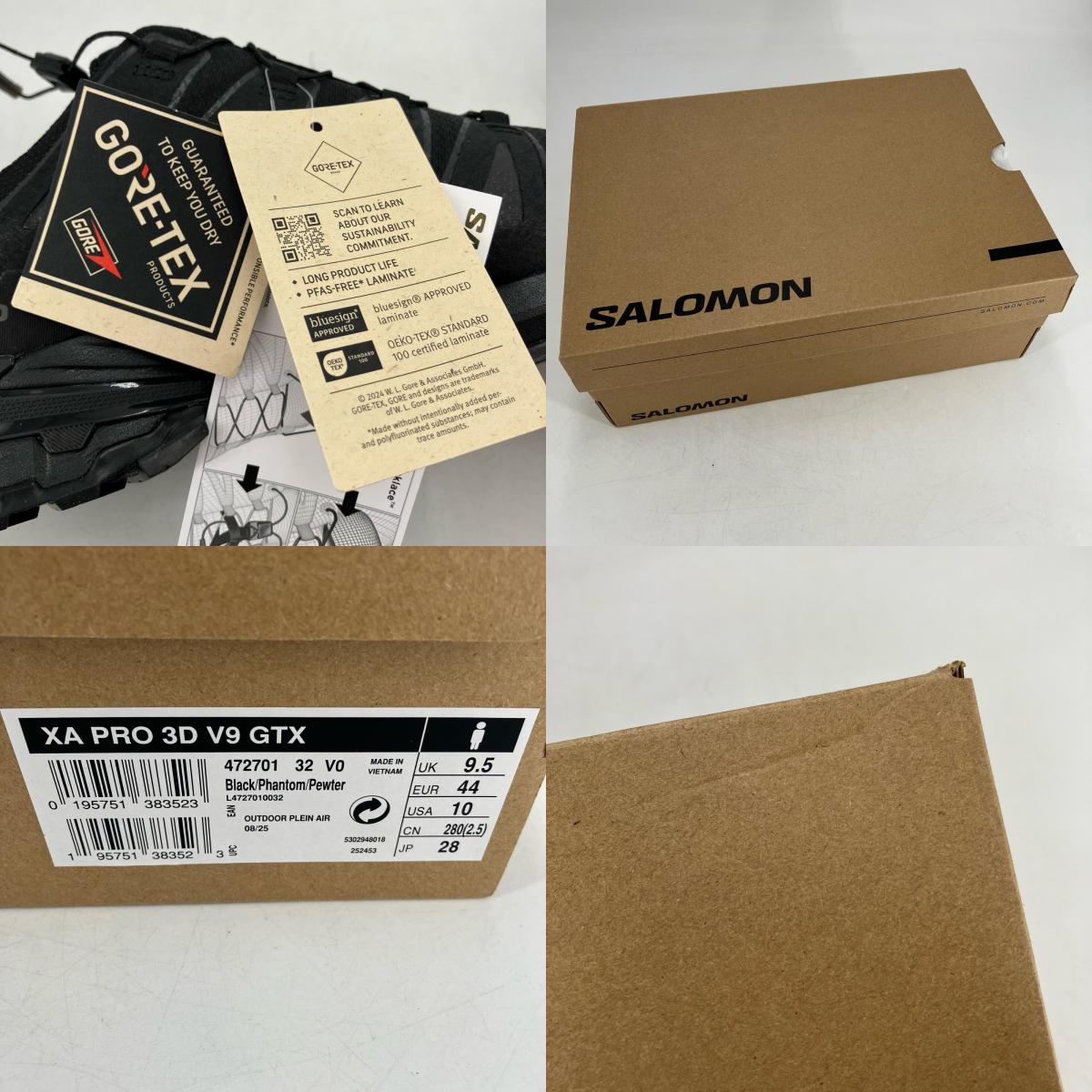 SALOMON | サロモン XA PRO 3D V9 GTX スニーカー L47270100 ブラック 28cm【イオン広店】