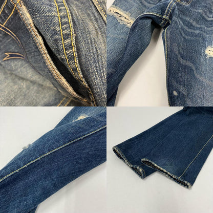 THE FLAT HEAD | ザフラットヘッド ダメージ加工デニムパンツ デニムパンツ 3002ZR ライトブルー【イオン広店】