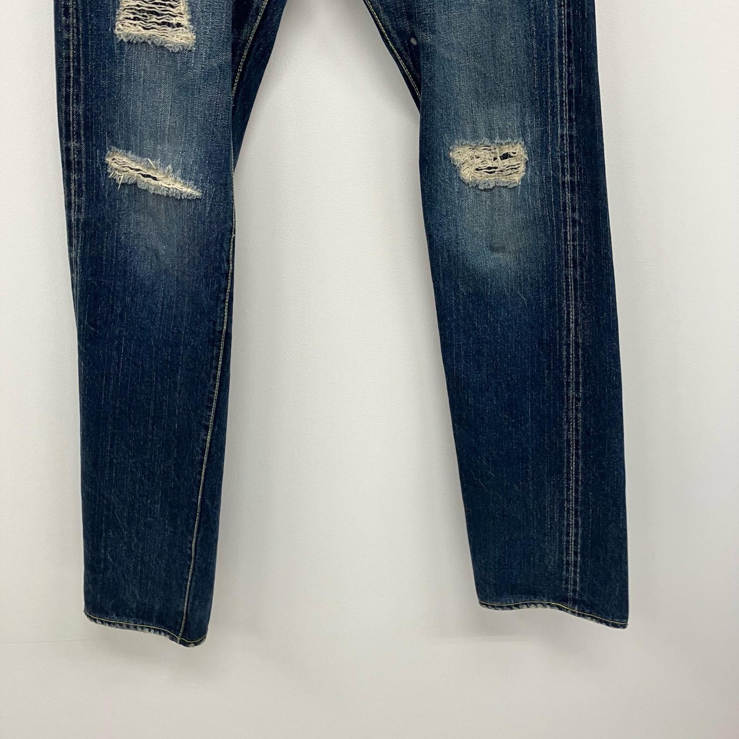 THE FLAT HEAD | ザフラットヘッド ダメージ加工デニムパンツ デニムパンツ 3002ZR ライトブルー【イオン広店】