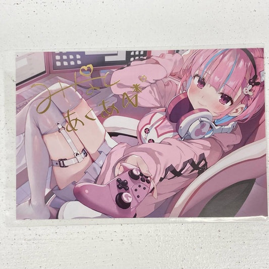 その他ホビー 湊あくあ 箔押し複製サイン入り ポストカード 誕生日記念2020 ホロライブ 湊あくあ【イオン広店】