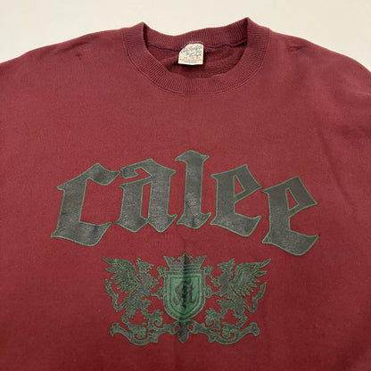 CALEE | キャリー EMBLEM LOGO CRE NECK SW スウェット CL-25AW014 ボルドー/バーガンディー サイズ：M【イオン広店】