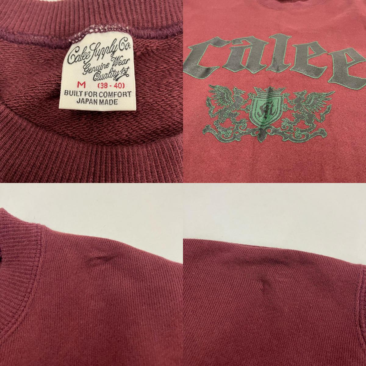 CALEE | キャリー EMBLEM LOGO CRE NECK SW スウェット CL-25AW014 ボルドー/バーガンディー サイズ：M【イオン広店】
