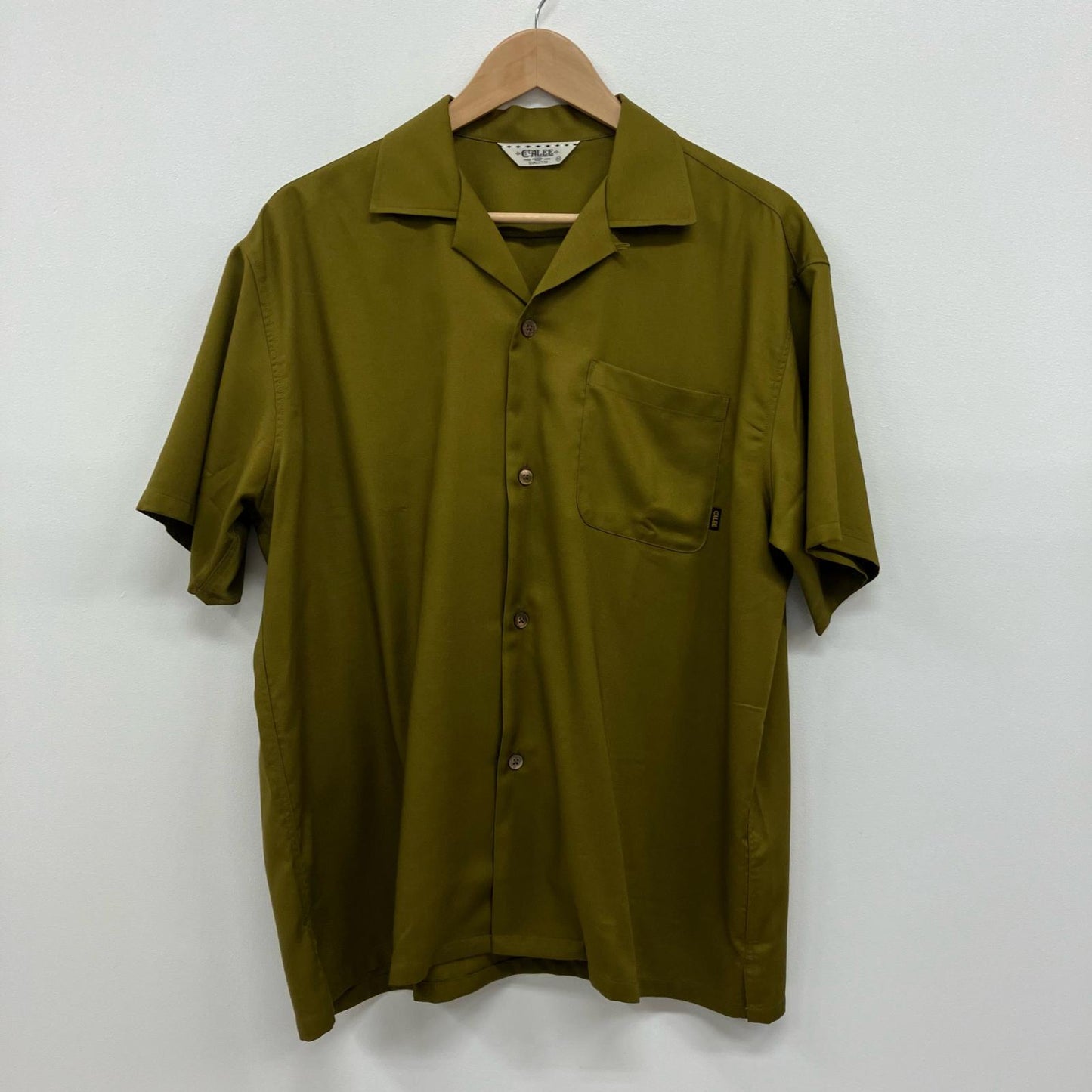 CALEE | キャリー THUNDER CRAFT OPEN COLLAR SH 半袖シャツ CL-25EA004EX カーキ サイズ：M【イオン広店】