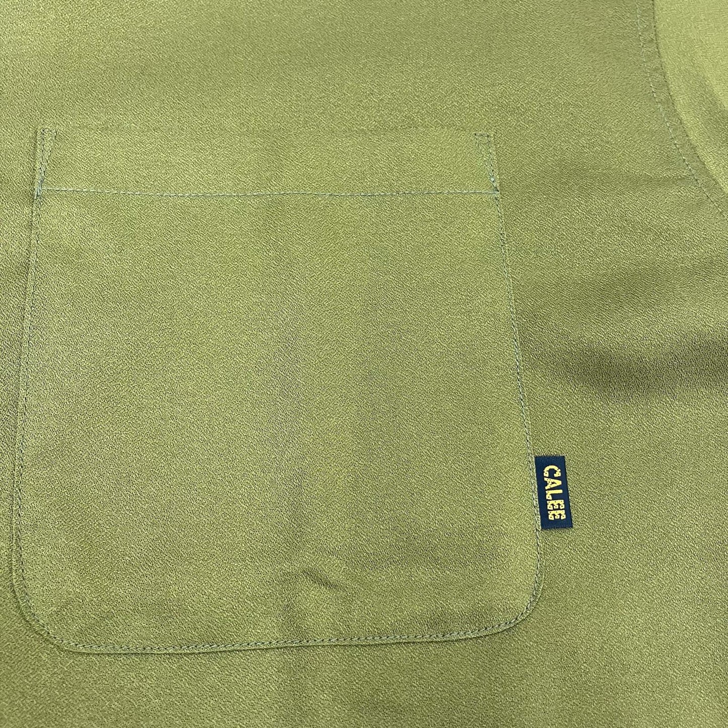 CALEE | キャリー THUNDER CRAFT OPEN COLLAR SH 半袖シャツ CL-25EA004EX カーキ サイズ：M【イオン広店】