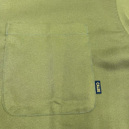 CALEE | キャリー THUNDER CRAFT OPEN COLLAR SH 半袖シャツ CL-25EA004EX カーキ サイズ：M【イオン広店】