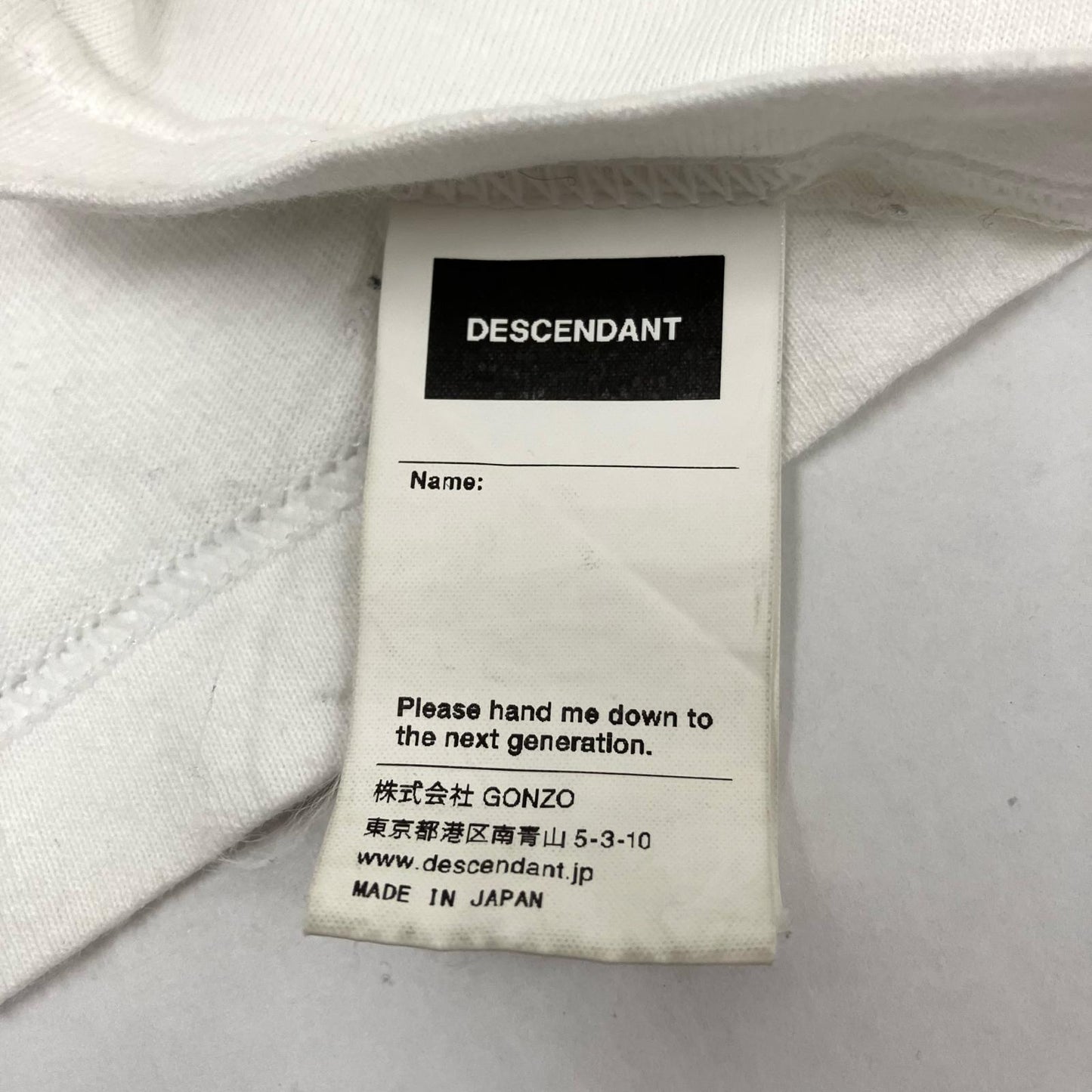 DESCENDANT | ディセンダント MAUNTAIN RANGE L/S 長袖Ｔシャツ ホワイト サイズ：3【イオン広店】