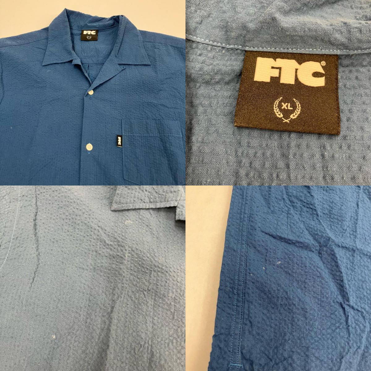 FTC | エフティーシー SEERSUCKER SHIRT 半袖シャツ FTC023SUMSH04 ブルー サイズ：XL【イオン広店】