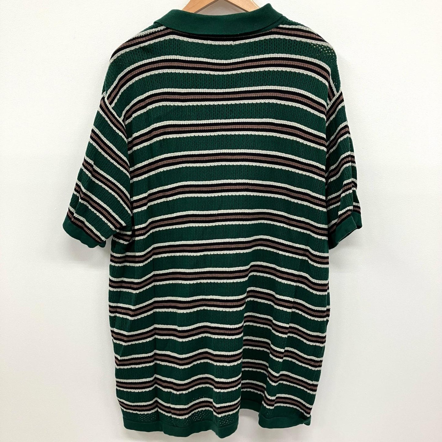 X-LARGE | エクストララージ STRIPED MESH KNIT POLO SHIRT ポロシャツ 101242013008 サイズ：XL【イオン広店】
