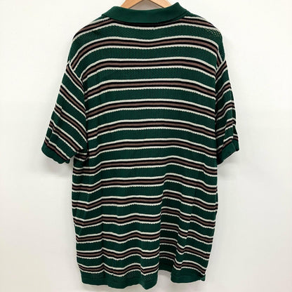 X-LARGE | エクストララージ STRIPED MESH KNIT POLO SHIRT ポロシャツ 101242013008 サイズ：XL【イオン広店】