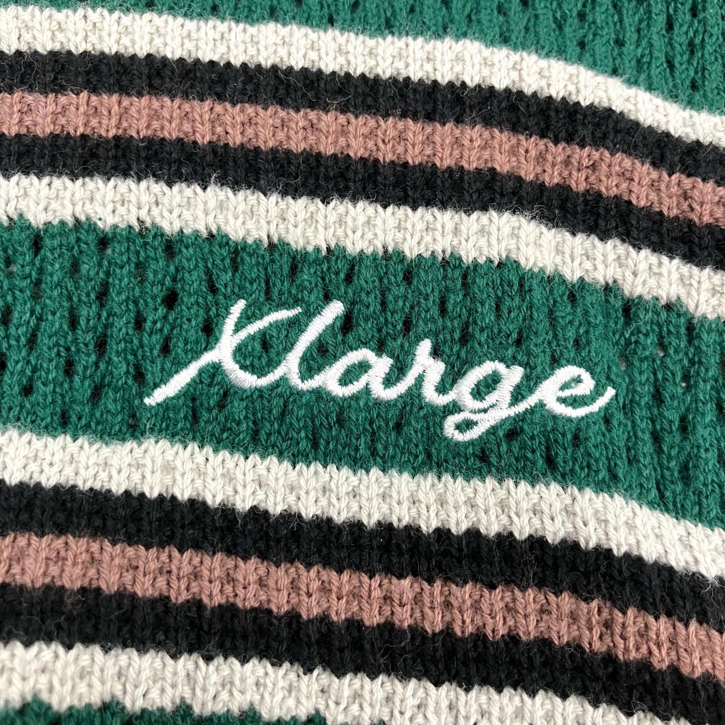 X-LARGE | エクストララージ STRIPED MESH KNIT POLO SHIRT ポロシャツ 101242013008 サイズ：XL【イオン広店】