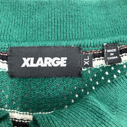 X-LARGE | エクストララージ STRIPED MESH KNIT POLO SHIRT ポロシャツ 101242013008 サイズ：XL【イオン広店】