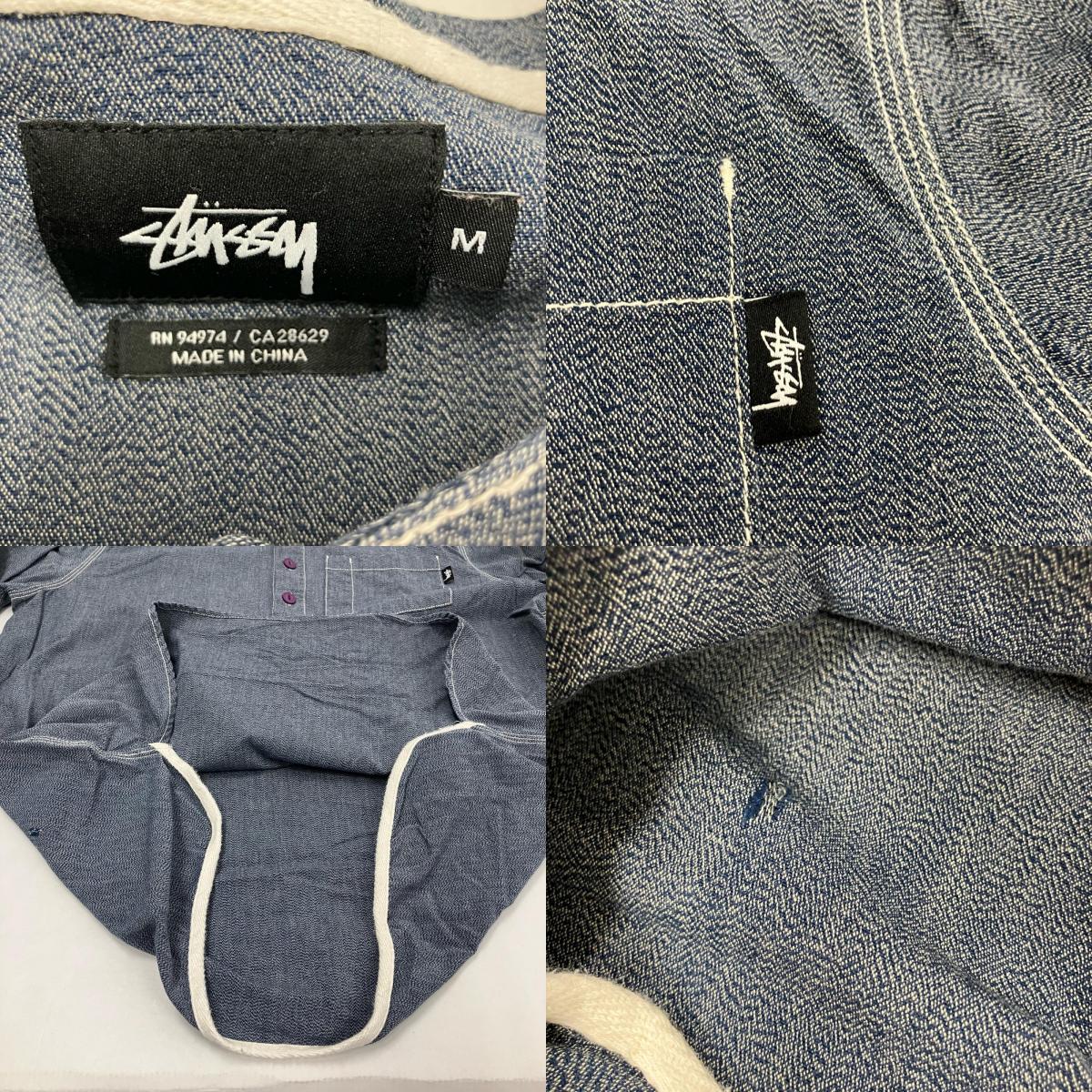 STUSSY | ステューシー ヘンリーネックシャンブレーシャツ 長袖シャツ グレー サイズ：M【イオン広店】