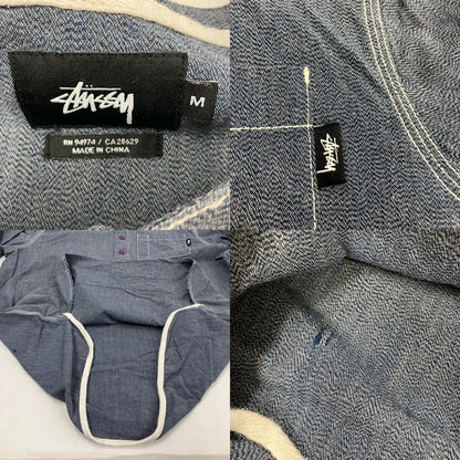 STUSSY | ステューシー ヘンリーネックシャンブレーシャツ 長袖シャツ グレー サイズ：M【イオン広店】