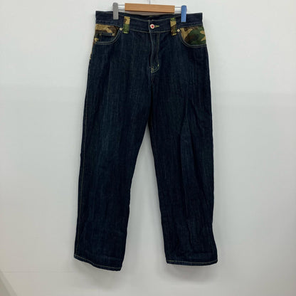 Joism カモ柄コンビ デニムパンツ インディゴ サイズ：XL【イオン広店】