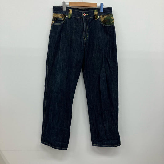 Joism カモ柄コンビ デニムパンツ インディゴ サイズ：XL【イオン広店】