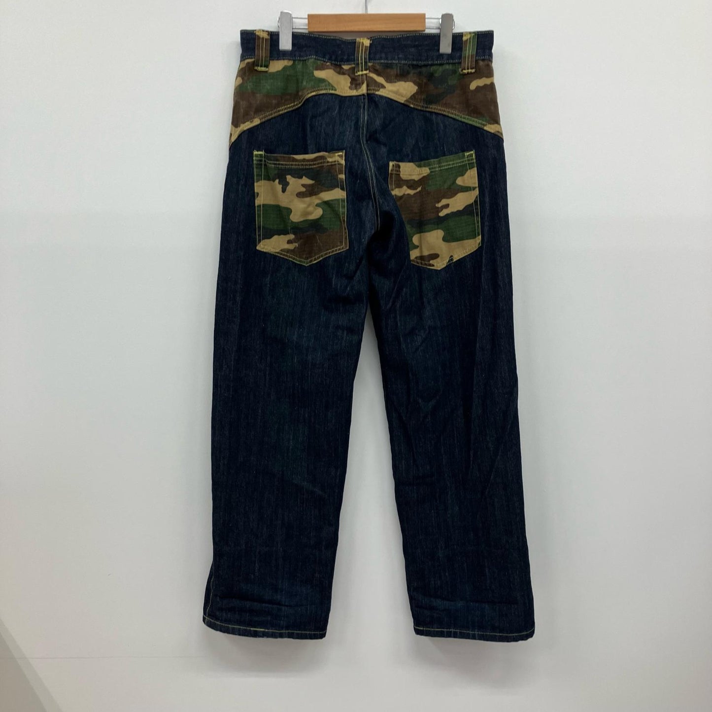 Joism カモ柄コンビ デニムパンツ インディゴ サイズ：XL【イオン広店】