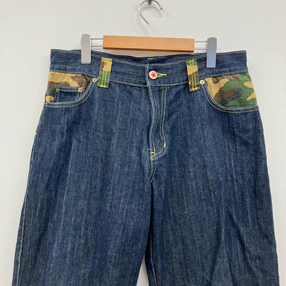 Joism カモ柄コンビ デニムパンツ インディゴ サイズ：XL【イオン広店】