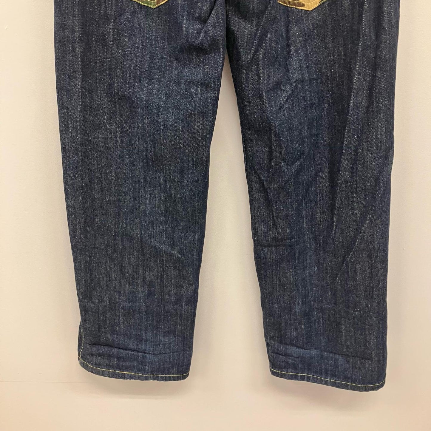 Joism カモ柄コンビ デニムパンツ インディゴ サイズ：XL【イオン広店】