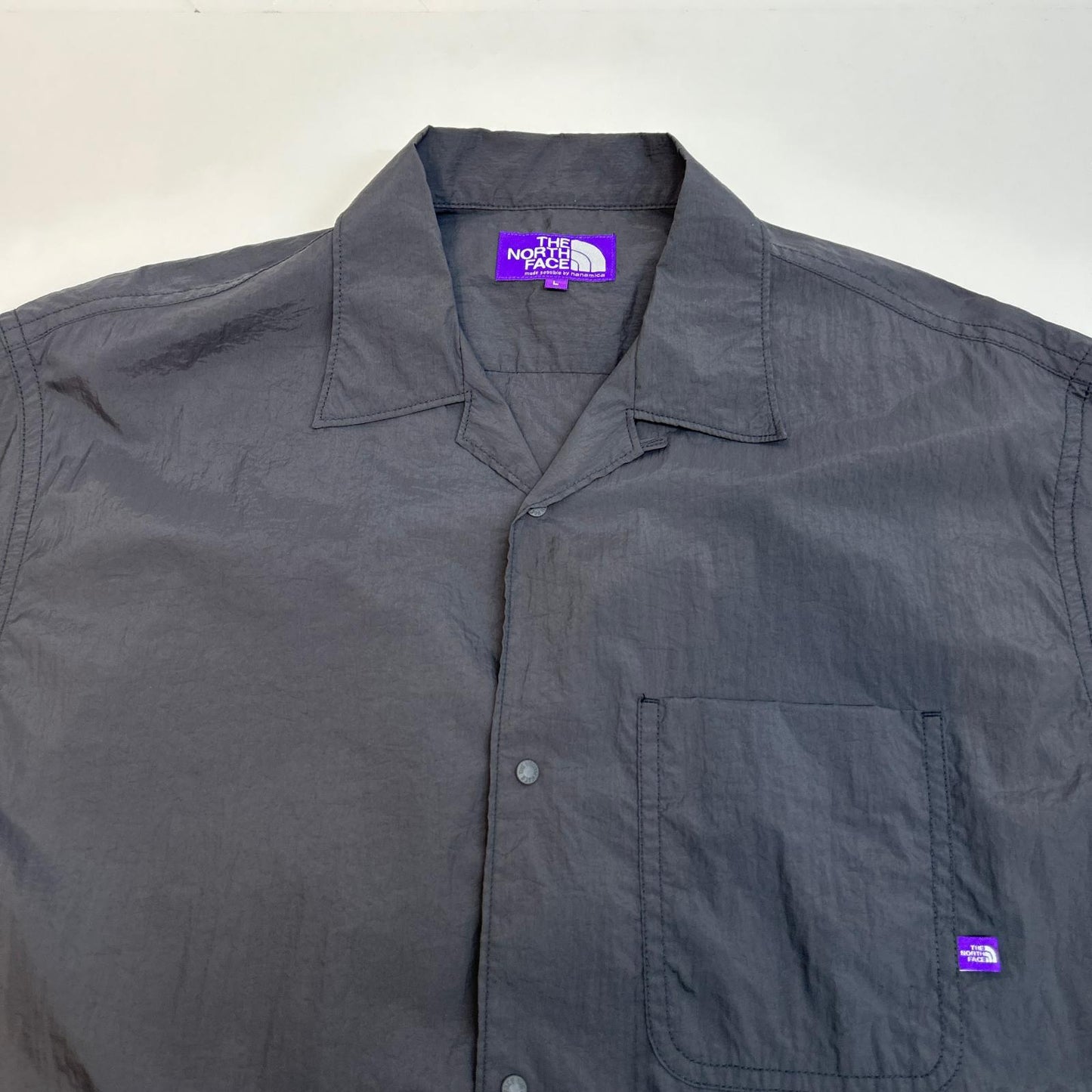 THE NORTH FACE PURPLE LABEL | ザノースフェイスパープルレーベル Nylon Taffeta Field S/S Shirt 半袖シャツ N25SG055 チャコールグレー サイズ：L【イオン広店】