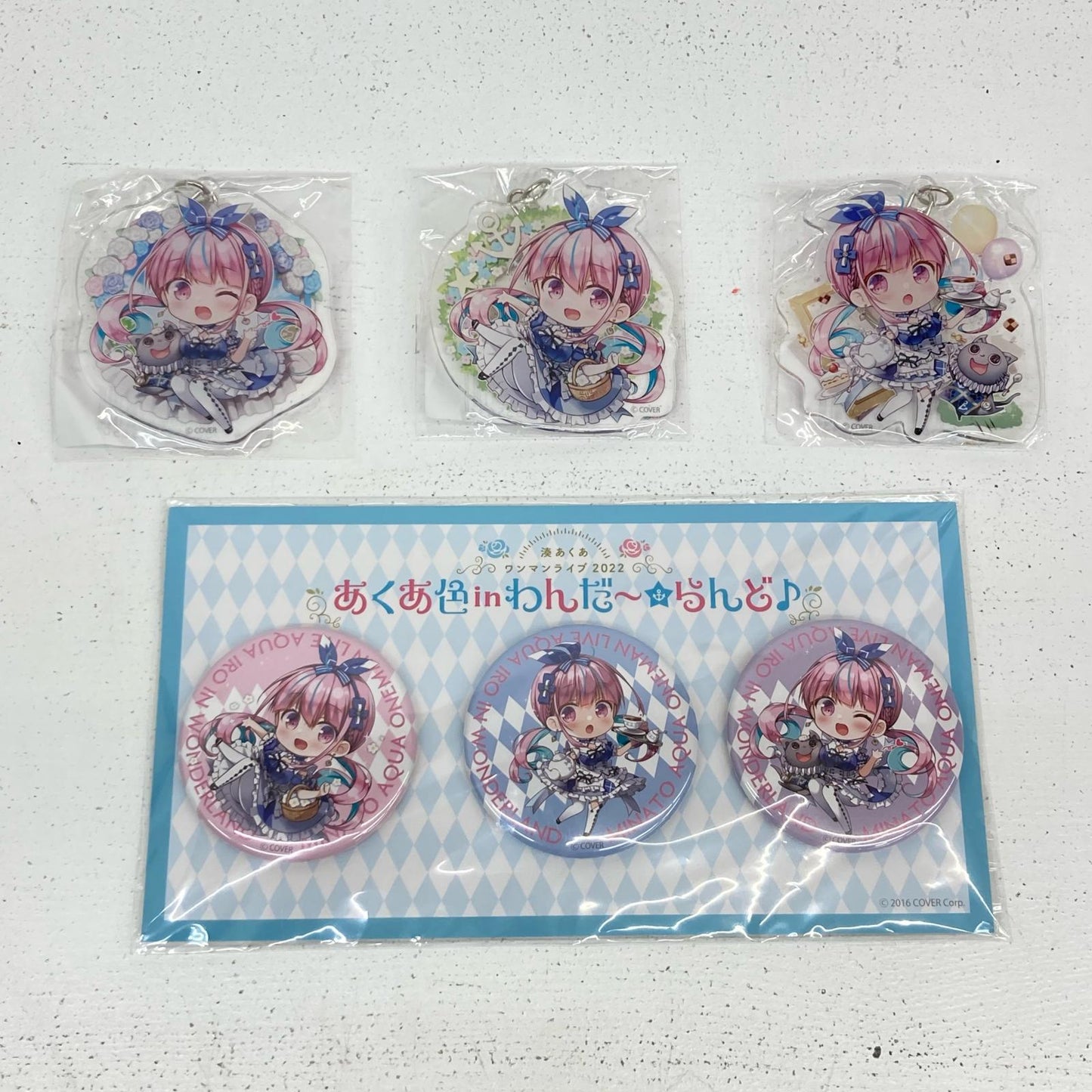 その他ホビー あくあ色 in わんだ～☆らんど♪ アクリルキーホルダー 缶バッジセット ホロライブ 湊あくあ ワンマンライブ2022 湊あくあ【イオン広店】