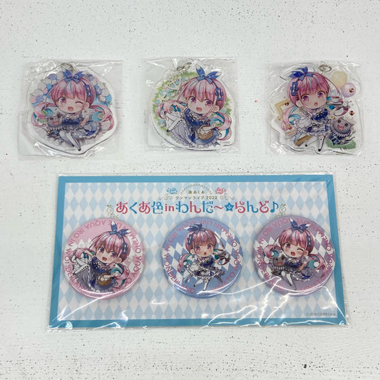 その他ホビー あくあ色 in わんだ～☆らんど♪ アクリルキーホルダー 缶バッジセット ホロライブ 湊あくあ ワンマンライブ2022 湊あくあ【イオン広店】