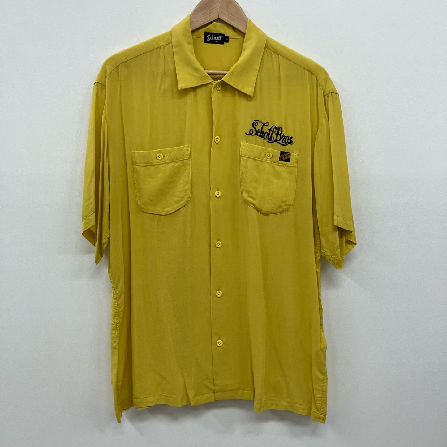 schott | ショット 半袖シャツ 3105033 イエロー サイズ：L【イオン広店】