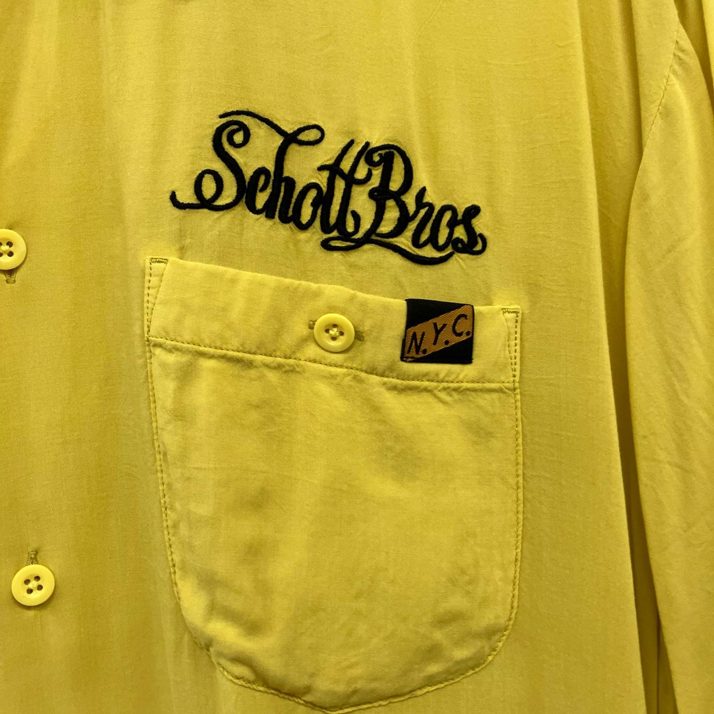 schott | ショット 半袖シャツ 3105033 イエロー サイズ：L【イオン広店】