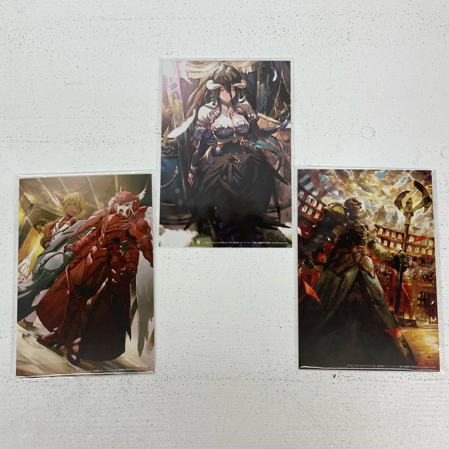 その他ホビー 3枚 オーバーロード展　so-bin イラスト ポストカード　A B C アインズ　アルベド　シャルティア　アウラ【イオン広店】
