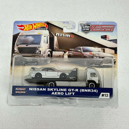 おもちゃ・玩具 1/64 AERO LIFT ＆ NISSAN SKYLINE GT-R BNR34 Hot Wheels TEAM TRANSPORT AERO LIFT ＆ NISSAN SKYLINE GT-R BNR34【イオン広店】