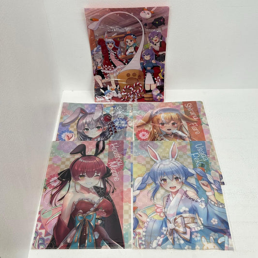 その他ホビー 5枚 ホロライブ 郵便局 クリアファイル 2023 マリン ぺこら ノエル フレア 餅つき 宝鐘マリン 兎田ぺこら 不知火フレア 白銀ノエル　集合【イオン広店】